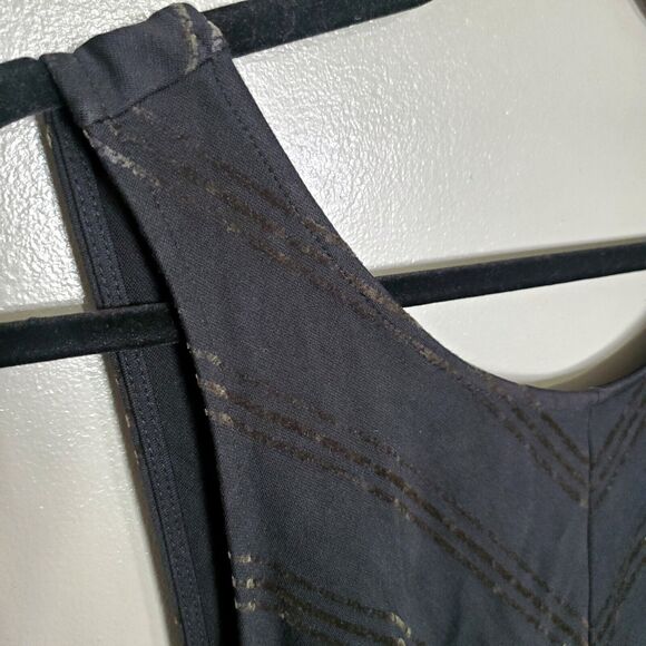 Free People Mini Dress Women's Size Medium Black Striped Cut Out Sleeveless - Picture 5 of 12